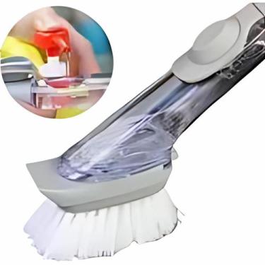 Imagem de Escova Multiuso com Dispenser Detergente 40ml Lava Louça Reservatório 