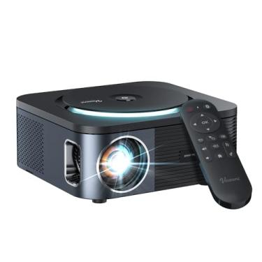 Imagem de Mini projetor portátil com Wi-Fi e alto-falante Bluetooth, Full HD 1080p nativo, correção automática de distorção trapezoidal para home theater e eventos ao ar livre, preto