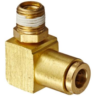 Imagem de Eaton Weatherhead 1869X4S Latão CA360 D.O.T. Encaixe do tubo de freio de ar, giratório, cotovelo de 90 graus, NPT macho de 1/8" x tubo de diâmetro externo de 0,63 cm