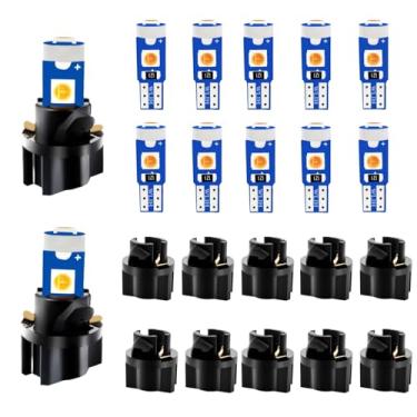 Imagem de WLJH Pacote com 10 lâmpadas de LED Canbus T5 2721 37 74 Cunha lâmpada PC74 Soquetes de torção para painel de instrumentos, painel de instrumentos de substituição