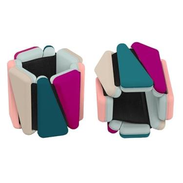 Imagem de Pesos de pulso e tornozelo, 2 pulseiras ajustáveis para exercícios femininos e masculinos, pesos no tornozelo para caminhada, ioga, dança, barra, academia, exercícios, pilates, corrida (multicolorido)