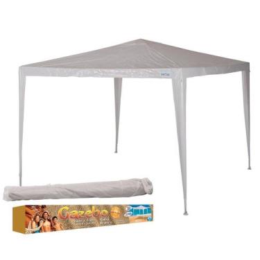 Imagem de Tenda Gazebo Rafia 3x3cm - 3522 MOR, Branco, 3x2,5m