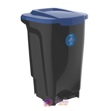 Imagem de Lixeira T-force Tramontina Empresarial Preta Com Detalhe Azul 100 L Tramontina