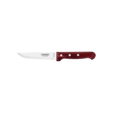 Imagem de Faca Para Churrasco Jumbo Com Lâmina De Aço Inox E Cabo De Madeira Polywood Vermelho 5"