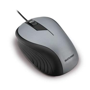 Imagem de Mouse óptico Usb - Emborrachado Wave - Multilaser - Cinza-preto