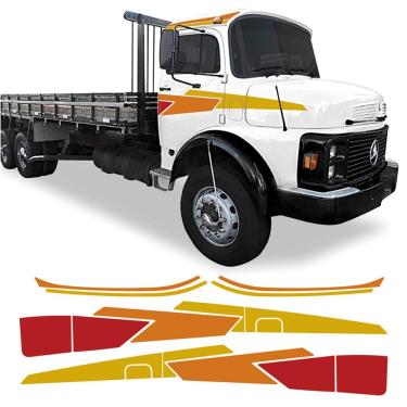 Imagem de Adesivo Faixa Lateral Mercedes Mb 1113 1313 1513 Vermelho Cor Vermelho