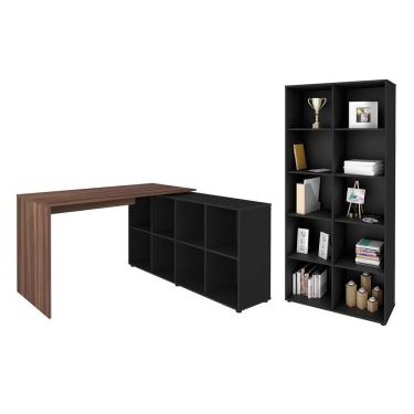 Imagem de Jogo Estante E Escrivaninha Paderborn Ipê Preto