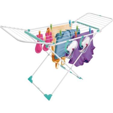 Imagem de Varal De Chao Napoles - Aco - Branco - Com Abas - Secalux