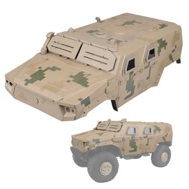 Imagem de HobbyPark RC Crawler Body Shell Military Truck Style for 313mm 324mm Wheelbase Compatible with Traxxas TRX4 Axial SCX10 1/10 Scale (Camouflage Earthy Yellow Pro)