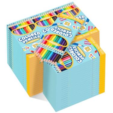 Imagem de 1152 lápis de cor a granel, 96 pacotes de lápis de cor para crianças, 12 cores, lápis de colorir pré-afiados para adultos, material escolar a granel para professores, material de volta às aulas,