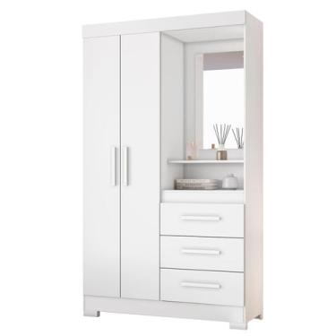 Imagem de Guarda-Roupa NT6020 Branco Com Rosa - Notavel - Notável