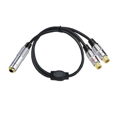 Imagem de FVDPWYE Cabo Adaptador E Divisor de áudio para Alto-falante em Y, Concha de Metal, Plugue Fêmea de 6,35 Mm, Conector de áudio para Divisor RCA, Mulher para Mulher, Tamanho real