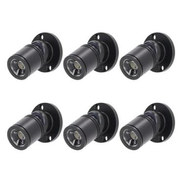 Imagem de Megrezo Mini Holofotes De Led 12V Reguláveis Com Controle Remoto - 1,5W, Luz Natural, 6500K, Pequeno Para Dimmer Tela, Preto, Pacote 6