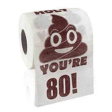 Imagem de UFRITAN Presentes De Feliz Aniversário 80 Anos, Rolo Papel Higiênico Engraçado 3 Folhas, Presente Piada Impresso "Caramba, Você Tem Anos", Decoração Banheiro Com Pegadinhas E Surpresas Para Meninos,