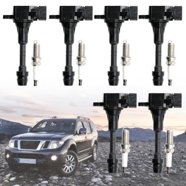 Imagem de LEVANLIGHT Bobinas De Ignição Uf349 E Velas Irídio Compatíveis Com Nissan Maxima Murano Pathfinder Altima Quest Infiniti G35 Fx35 3.5L 2002-2008, Frontier Xterra 4.0L 2005-2019. 6 Peças