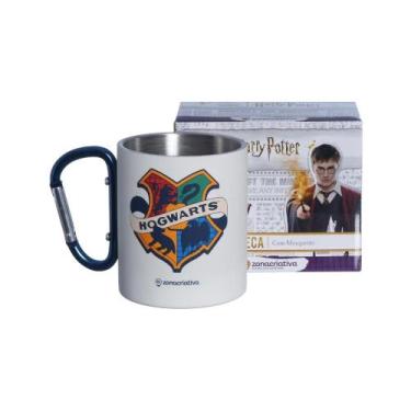 Imagem de Caneca Mosquetão Inox Harry Potter Hogwarts Brasão Xicara de 300ml Zon
