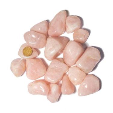 Imagem de 1 kg Quartzo Rosa Rolado Pedra Natural G 30 a 45mm Classe B - Cristais