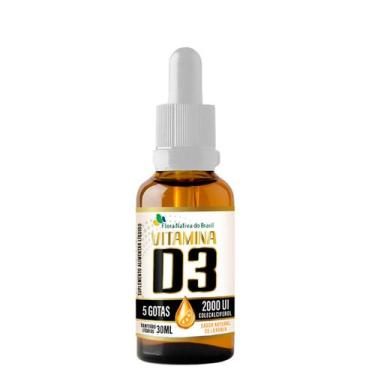 Imagem de Vitamina D3 2000 UI Sublingual 30ml Flora Nativa  Alta Absorção com Sa