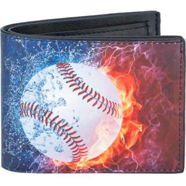 Imagem de Carteira infantil para meninos adolescentes, para meninos de 6 a 7 a 8 a 9 a 10 a 11 a 12 a 13 a 14 anos, carteira engraçada de couro dobrável com bloqueio de RFID com bolso para moedas, janela para