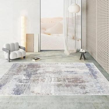 Imagem de Tapete estilo abstrato para decoração de sala de estar, tapete de chão fácil de limpar, lavável, sala de estar, quarto, sofá (200 x 250 cm, 78,7 x 98 pol./Sem fiapos - 6)