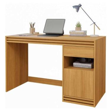 Imagem de Mesa Escrivaninha com Gaveta Para Escritorio Notebook Pc 1,20m Nature 