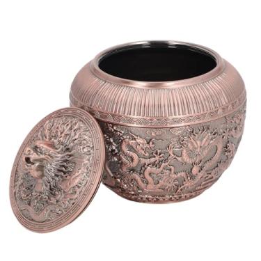 Imagem de LiebeWH Lata de chá de Bronze Antigo para Barragem de Cozinha de Armazenamento de chá Solto para Folhas para o Organizador de Especiarias de Farinha de Açúcar de Açúcar de (Tamanho pequeno de cobre