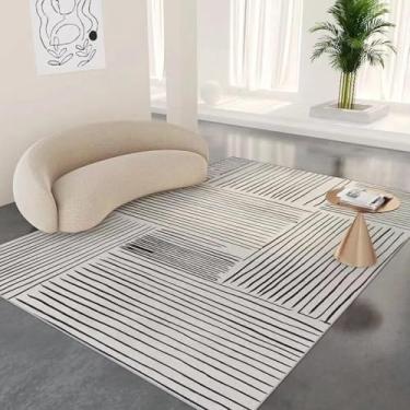 Imagem de Tapete grande para sala de estar, macio e confortável, decoração para quarto, sofá, mesa, tapete lavável (300x400 cm/sem fiapos - 11)