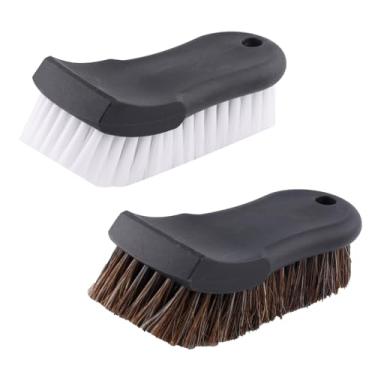 Imagem de Conjunto de pincéis de estofamento, escova de limpeza de detalhes de crina de cavalo Escovas de limpeza de estofamento versáteis para barco, carro, sofá, tecido, tapete, interior, couro e móveis