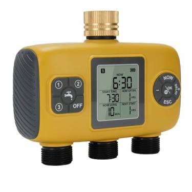 Imagem de 3 Timer de Irrigação de Saída, Timer de Mangueira Programável Controlador de Rega Automática de Rega para Gramado de Quintal, de Forma Independente Três Pontos de Venda Com
