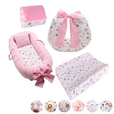 Imagem de Kit Ninho Redutor Bebê + Almofada Amamentação + Trocador Anatômico Impermeável + Trocador Portátil Menina Menino(FOX)