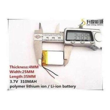 Imagem de Bateria 3,7v 402535 Com 310mah 4mm X 25mm X 35mm - bgb