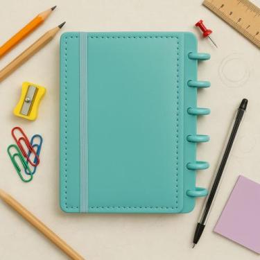 Imagem de Caderno Agenda Inteligente Anotação Disco Removíveis A6 com Elástico 8