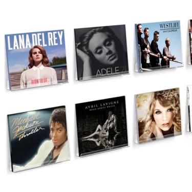 Imagem de Suporte de parede para prateleira de discos de vinil, suporte de 30,5 cm para armazenamento e exibição, prateleira flutuante transparente para livros infantis, porta-revistas, borda para fotos