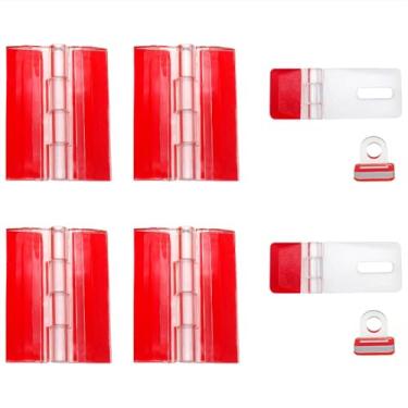 Imagem de LBTODH Dobradiça de acrílico autoadesiva, 6 peças, pequenas dobradiças transparentes de piano para recipientes transparentes DIY e tampa de aquário