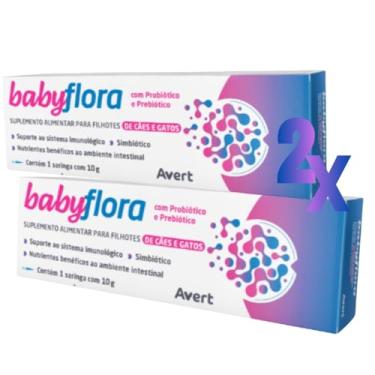 Imagem de Kit 2X Babyflora.10g Avert– Suplemento com Probiótico e Prebiótico para Filhotes de Cães e Gatos