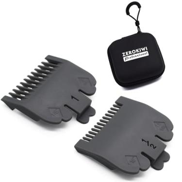 Imagem de 2 peças de pentes guia de fixação para aparador de cabelo profissional, 1/40.6 cm, 1/20.3 cm, 1,5 mm, 3 mm, compatível com Wahl padrão de tamanhos completos Magic Clip Senior 8148 1919 (cinza)