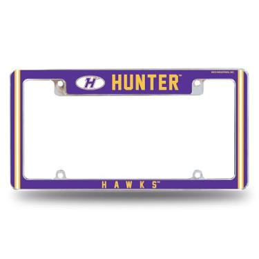 Imagem de Rico Industries NCAA Hunter Hawks 30,5 cm x 15,2 cm moldura de placa automotiva cromada para carro/caminhão/SUV