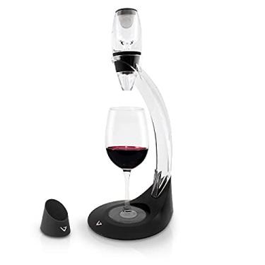 Imagem de Vinturi Deluxe Essential Red Dosador e Decantador Conjunto de suporte para torre de fácil e convenientemente areja o vinho pela garrafa ou vidro e melhora os sabores com acabamento mais suave, preto