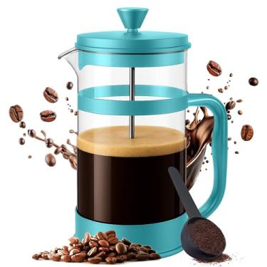 Imagem de Utopia Kitchen Máquina de café expresso e chá French Press com filtros triplos, êmbolo de aço inoxidável e vidro borossilicato resistente ao calor (Aqua, 340 g (pacote com 1))