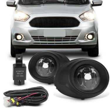 Imagem de Kit Farol Milha Auxiliar Ka 2015 2016 Botão Universal Foco Manual Lent