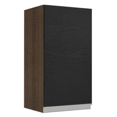 Imagem de Armário Aéreo Glamy 35cm 1 Porta Rustic Preto - MADESA