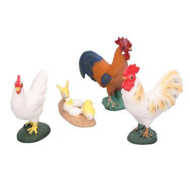 Imagem de Zerodis 4pcs Simulados Estatuetas de Frango Agrícola, Requintado de Galo de Galo de de Galinha de Galinha, Figuras de Animais de Fazenda Multiuso para Reuniões de Férias