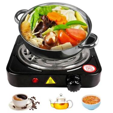 Imagem de Fogão Fogareiro Elétrico 1 boca Portátil Viagem Férias Pratico Espiral