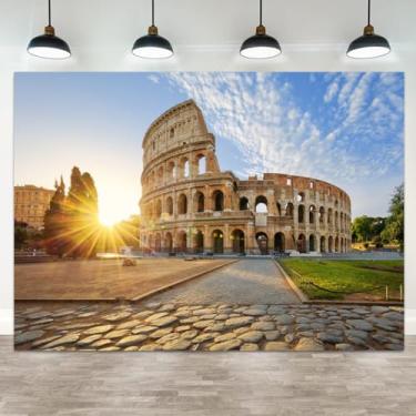 Imagem de ASDCXZ Pano de fundo de 3 x 2 m Coliseu de Roma Ruínas de edifícios antigos Itália Marco Histórico Fotografia Fundo Europeu Arena Arena Decorações Itália Festa Retrato Foto Cabine Adereços