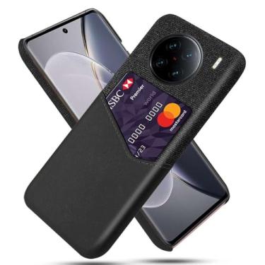 Imagem de Capa para VIVO X90 Pro+,Anti-deslizamento,Proteção contra quedas de 360°,Resistência à impressão digital,Tela e caso de couro PU com 1 slot de cartão atrás-Black