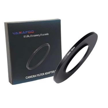 Imagem de Adaptador de anel de metal para cima/para baixo compatível com câmeras mirrorless DSLR Lens, conversor de rosca de filtro UV CPL ND, preto (49-82)