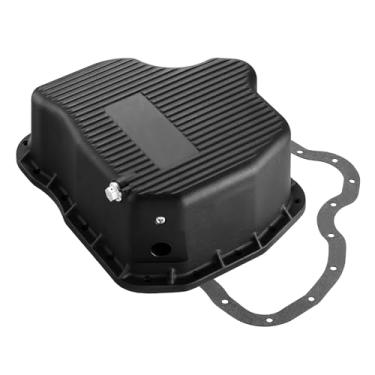 Imagem de SPBREW Cárter de óleo do motor com junta e plugue de drenagem compatível com Chevy/GMC 6.6L Duramax Diesel-Heavy Duty 2011-2016 Alumínio fundido preto