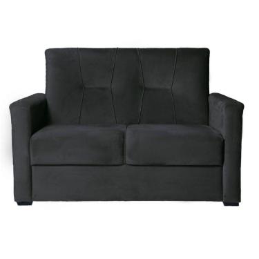 Imagem de Sofá Pequeno 2 Lugares 1,35 Porta Controle No Braço Alice Preto