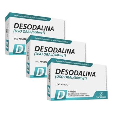 Imagem de Desodalina 60 Caps 600mg Sanibras Kit 3 Unidades