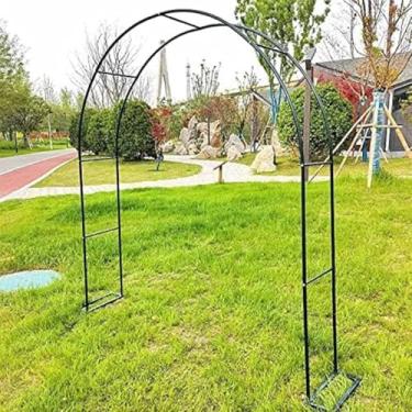 Imagem de Arco De Jardim Forte Pergolado De Jardim De Metal Para Jardim, Decoração De Casamento Arco De Rosa, Suporte De Estrutura Para Várias Plantas Trepadeiras, White, W200 X H230cm